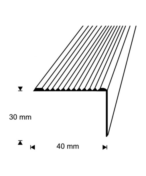 ASKELKULMALISTA 40X30MM/2400MM PLATINA TARRAKIINNITYS