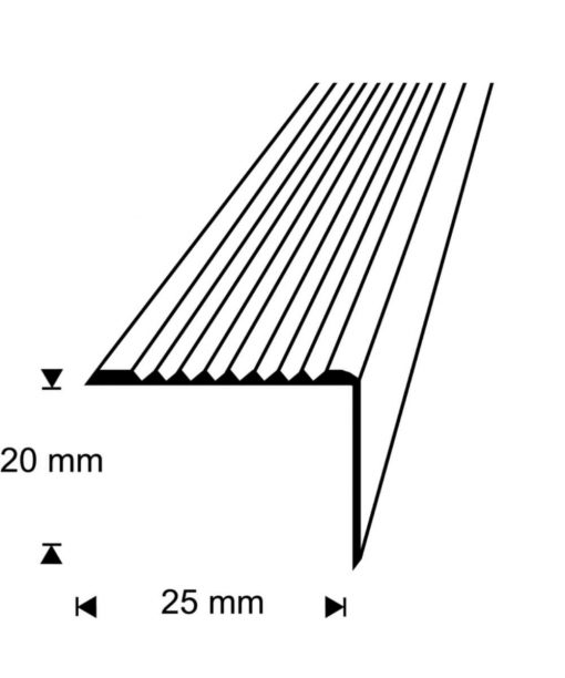 ASKELKULMALISTA 25X20MM/2400MM PLATINA TARRAKIINNITYS